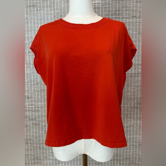 💜 Eileen Fisher Cap-Sleeve Organic Cotton Jersey Shell 💜 - Picture 2 of 4